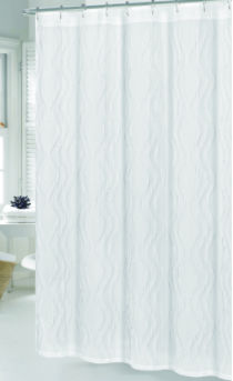 China Geo Texture Shower Curtain On, White Cotton Matelasse Shower Curtain