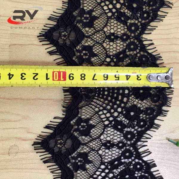 Eyelash lace trims, 300CM width, 7cm high, white and black, eyelash