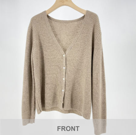 cashmere ribbed cardigan