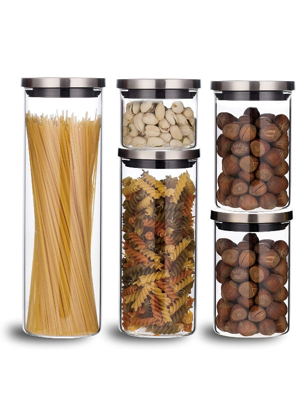 Glass Borosilicate Containers, Airtight Glass Food Storage Containers With Stainless Steel Lid
