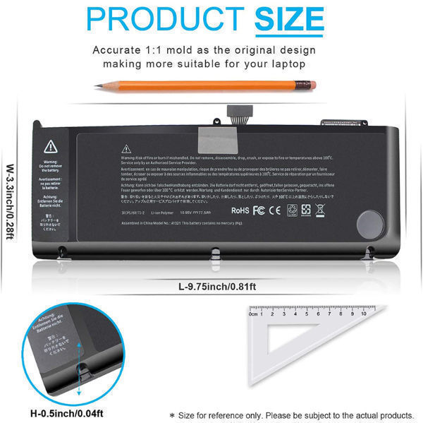 A1321 10.98V 73Wh Replacement Laptop Battery for Apple MacBook Pro