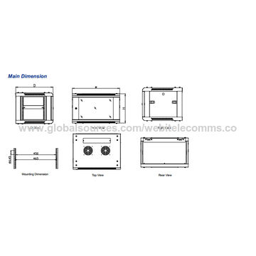 China 19'' cabinet+9U 600X600MM wall mount type,spcc cold rolled steel ...