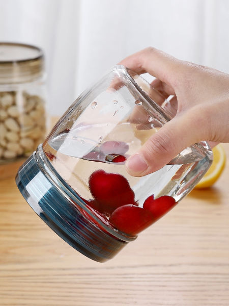Glass jar sealed storage canisters cereals transparent lid supplier