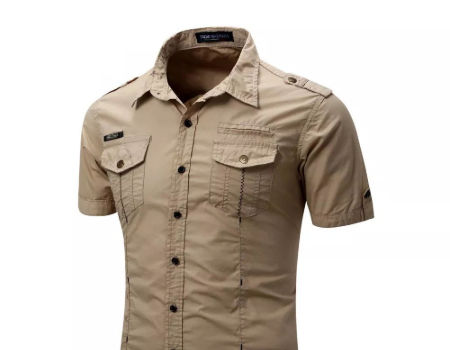 Military Mens Shirts Long Sleeve Fashion Embroider Cotton Uniform Pilot Shirt 