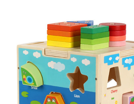 Wooden Matching Shape Cartoon Intelligence Box, Wooden Matching Shape ...