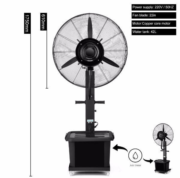 Cooling Electric Mist Water Fan 26 Inch 
