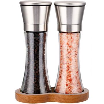 6 Oz Stainless Steel Salt and Pepper Grinder Set Pepper Mill and Salt Mill,  Glass Tall Body with Rack, Herb Grinder, Herb Mill, Spicy Grinder, Spicy  Mill - China Stainless Steel Pepper