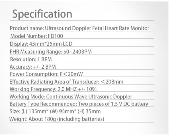 Fd100 Home Ultrasonic Doppler Fetus-voice Meter Fetal Heart Rate Foetus Ecg  Monitor - China Wholesale Doppler Fetal Monitor $18 from Zhengzhou  Chuanshui Environmental Protection Technology Co.