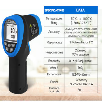 Non-contact Ir Infrared Sensor Forehead Hanging Thermometer Led Display  Temperature Measurement C/f 0.5s Fast Measurement High Temperature Buzzer  Ala