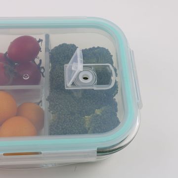 High Borosilicate Glass Lunch Box Container / 2 Compartment Food Container  - China 1040ml Lunch Box and Food Container price