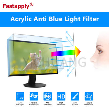 Filtre écran en verre acrylique anti-lumière bleue pour PC et TV