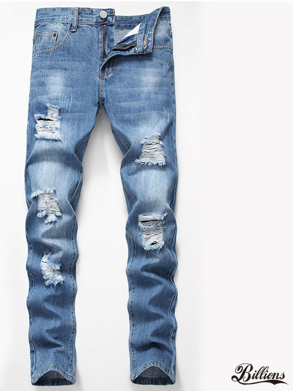 Buy online Light Damage Men Denim Jeans Cotton By Cotton