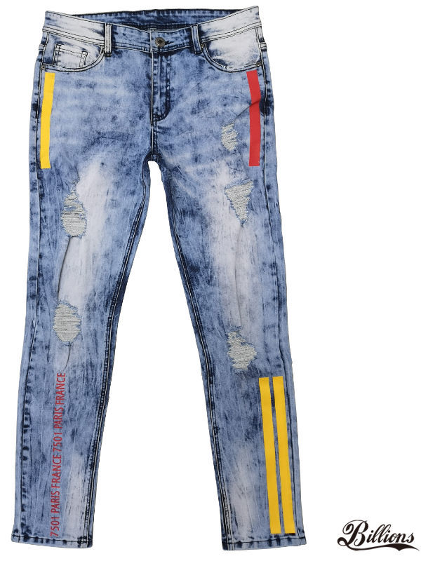 China La moda de los hombres que se lavan especiales al por mayor jadea  vaqueros con el ajuste flaco de Jean del dril de algodón de los hombres de  la impresión encendido