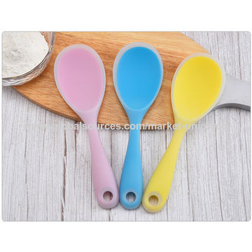 8 Colors Silicone Spoon Heat Resistant Easy To Clean Non-stick Rice Spoons  High Temperature Spoon Tableware Utensil Kitchen Tool