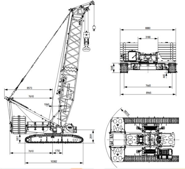 SCE4800A SANY Crawler Crane 480 Tons Lifting Capacity, Lattice boom ...