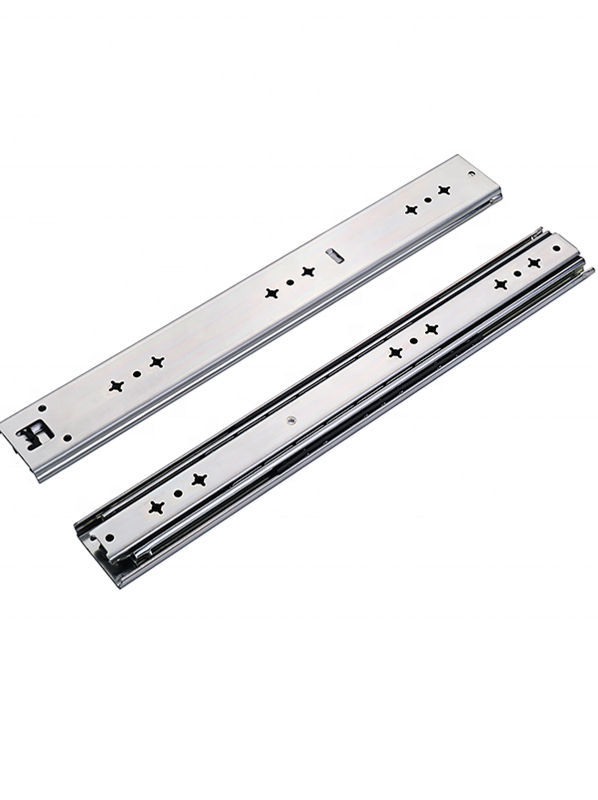 YDSHOLL 53mm Wide Drawer Slide Rail 60kg Load No/with Lock 3 Fold Full Extension Industrial Heavy-Duty Ball Bearing Slide Rail Color : with Lock, Size : 50cm/20in 1 Pair of 2 Pieces 
