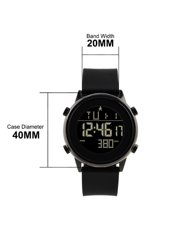 China Unisex pedometer function digital lcd watch sport metal alloy ...