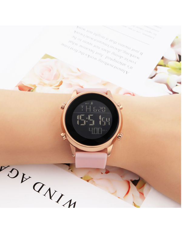 China Unisex pedometer function digital lcd watch sport metal alloy ...