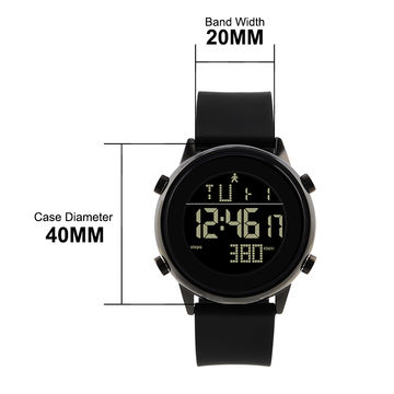 China Unisex pedometer function digital lcd watch sport metal alloy ...