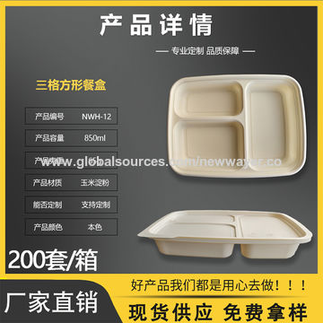 China Cornstarch biodegradable eco friendly disposable 850ml 3 ...