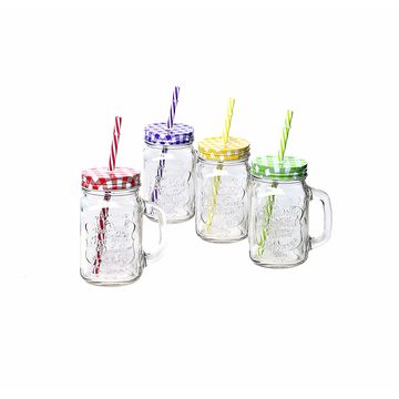 Dandat 50 Pcs 16 oz Glass Mason Drinking Jars Bulk with Handle Mason Jar  Cups Mugs No Lids Clear Can…See more Dandat 50 Pcs 16 oz Glass Mason  Drinking