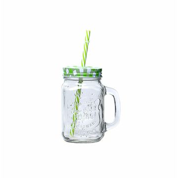 Buy Wholesale China 16oz Glass Mason Mug Glass Juice Bottle With Handle And  Straw Glass Drinking Jars Glass Jar With Lid & Jar Dispensers Pot Bottle  Container at USD 0.44