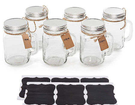 Buy Wholesale China Glass Mason Jar Glass Milk Bottle With Handle And Metal  Lid Glass Drinking Cups 16oz Glass Jam Jars & Bottle Jars Household  Container Pot at USD 0.44