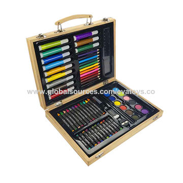 Drawing Art Supplies 130PCS Set Wood Wooden Box Painting Art Set