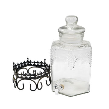 5L Glass Mason Jar Drink Beverage Dispenser with Leak Free Spigot