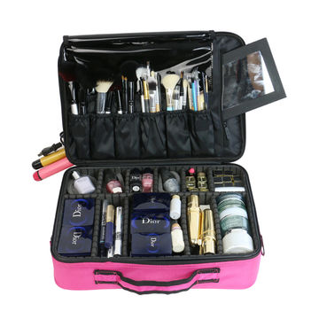 Travel Makeup Case,chomeiu- Professional Cosmetic Makeup Bag  Organizer,accessories Case, Tools Case (small, Black)
