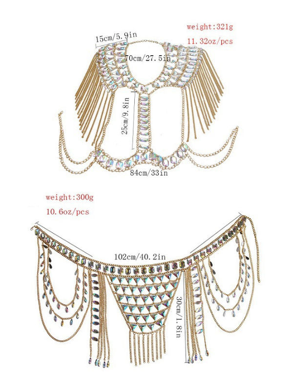 Body Chain Rhinestone Bra Chain Metal Rhinestone Bralette For Party,  Birthday, Festival Wear