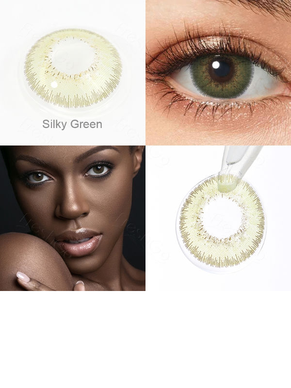 Bella contact lensesbella lenses eye with liquid of cosmetic and makeup