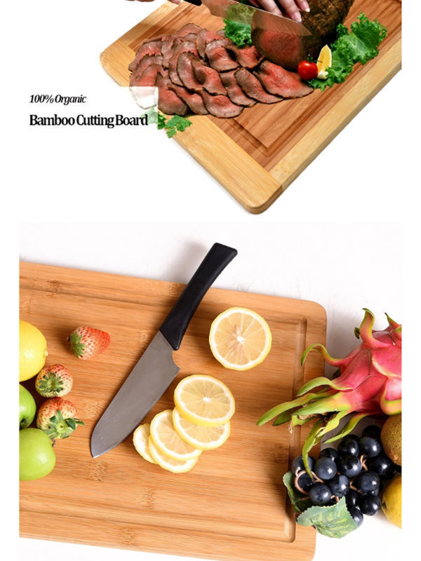 Kitchen Chopping Bo Extra Large Organic Bamboo Cutting Board with Juice Groove 