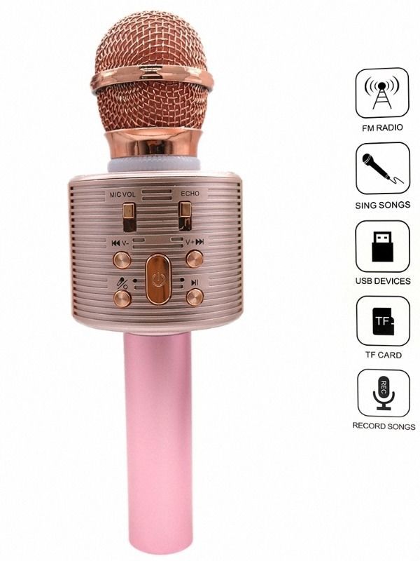 Black & rose gold Karaoke Microphone for mobile phone/laptop/ipad for recording/chatting and singing Mini Microphone Mic 
