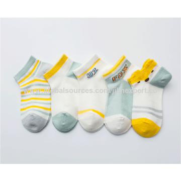 Calcetines para niños de primavera y verano de dibujos animados de zorro tridimensional de malla transpirable calcetines de tripulación