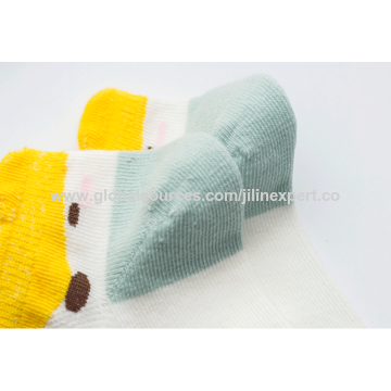 Calcetines para niños de primavera y verano de dibujos animados de zorro tridimensional de malla transpirable calcetines de tripulación