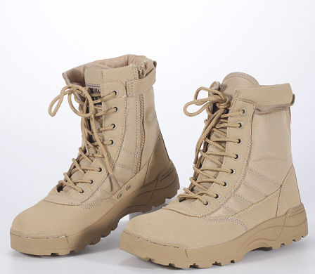black tactical combat boots