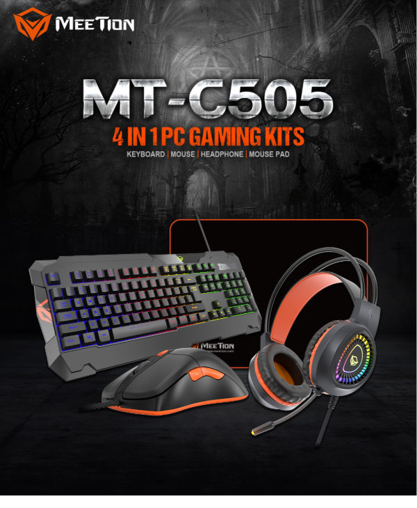 MeeTion C505 Games 4 In 1 PC Gaming Peripherals Headset Keyboard and Mouse PC Bundle, gaming pc bundle gaming keyboard and mouse bundle bundle keyboard and mouse gaming - Buy China gaming