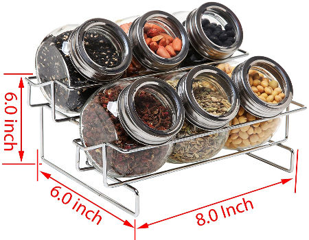 6pcs / Set Clear Lid Magnetic Spice Jar Stainless Steel Spice Sauce Storage  Container Pots Kitchen