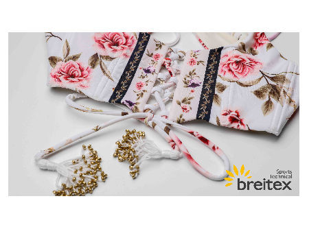 Women's Swimsuit Floral Print Rope Trim Bandeau Two Piece Bikini from Breitex supplier