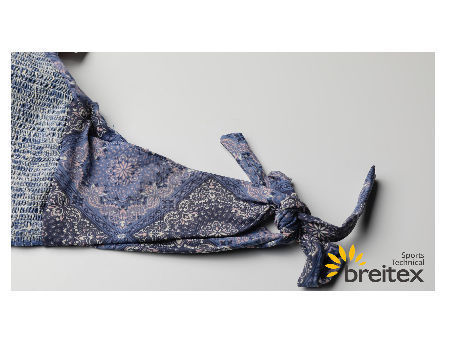 Ladies Swimwear Smocked Pleat High Neck Halter Crop Biniki Set from Breitex supplier