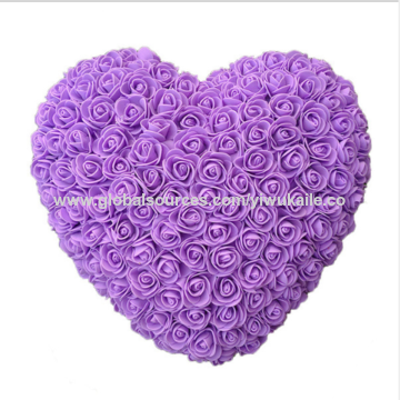 Wholesale Beautiful Love gift 35cm heart shaped rose flower Foam Rose Heart  Artificial From m.