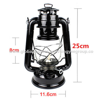 Black Hurricane Kerosene Lantern Wedding Hanging Light Camping Lamp - 12 Inches