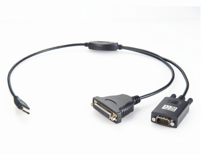 USB to Serial and Parallel Adapter Cable USB A to 9 Way RS-232 and 25 ...