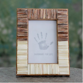 Picture Photo Frame Wooden Handmade Natural Bone Table Decorative Gift Item