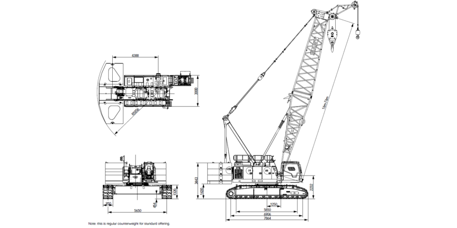 SCC1350A-1 SANY Crawler Crane 135 Tons Lifting Capacity, Lattice boom ...