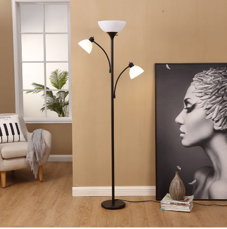 Torchiere Floor Lamp With 2 Reading, 2 Light Torchiere Floor Lamp