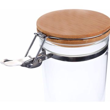 Bocal de rangement en verre avec couvercle en bois, récipient alimentaire  HI, organisateur de cuisine, café, grains, thé, sucre, bonbons, 700ml,  800ml, 1000ml - AliExpress