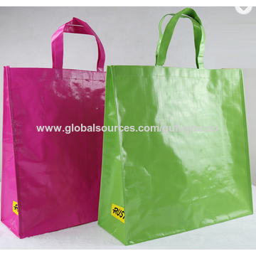 Compre Bolsa De Compras Reutilizable De Pp Tejida Promocional Para