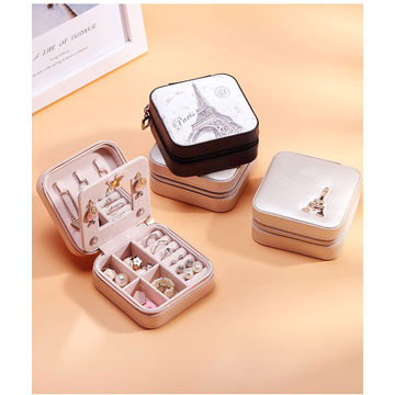 Yiluana Mini Travel Jewelry Box Portable Jewelry Case for Earring, Ring,  Necklace,Bracelet Small Jewlery Organizer with Zipper and Mirror (Bike) :  Clothing, Shoes & Jewelry 